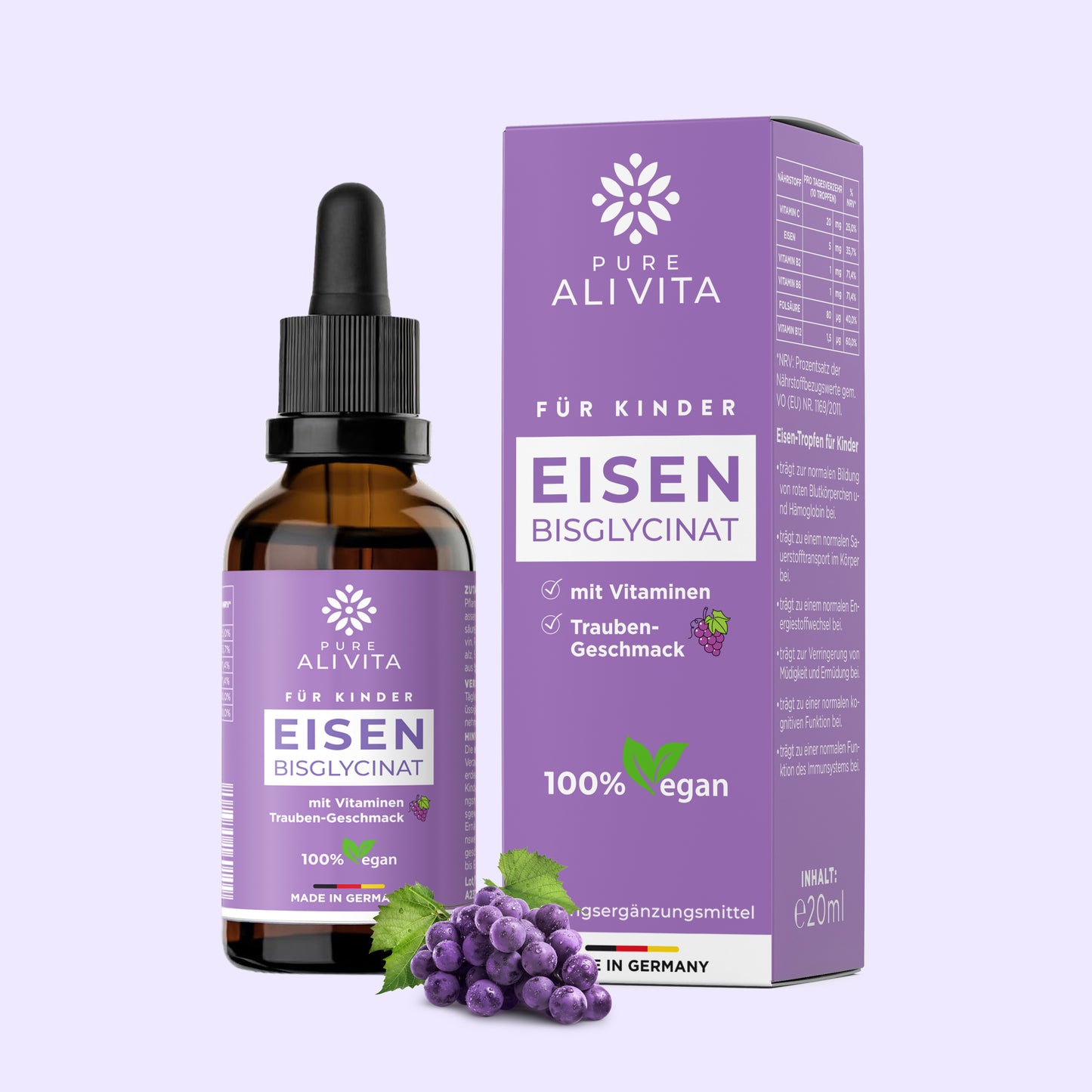 ALIVITA Eisen Bisglycinat mit Vitaminen - 20ml Tropfen für Kinder
