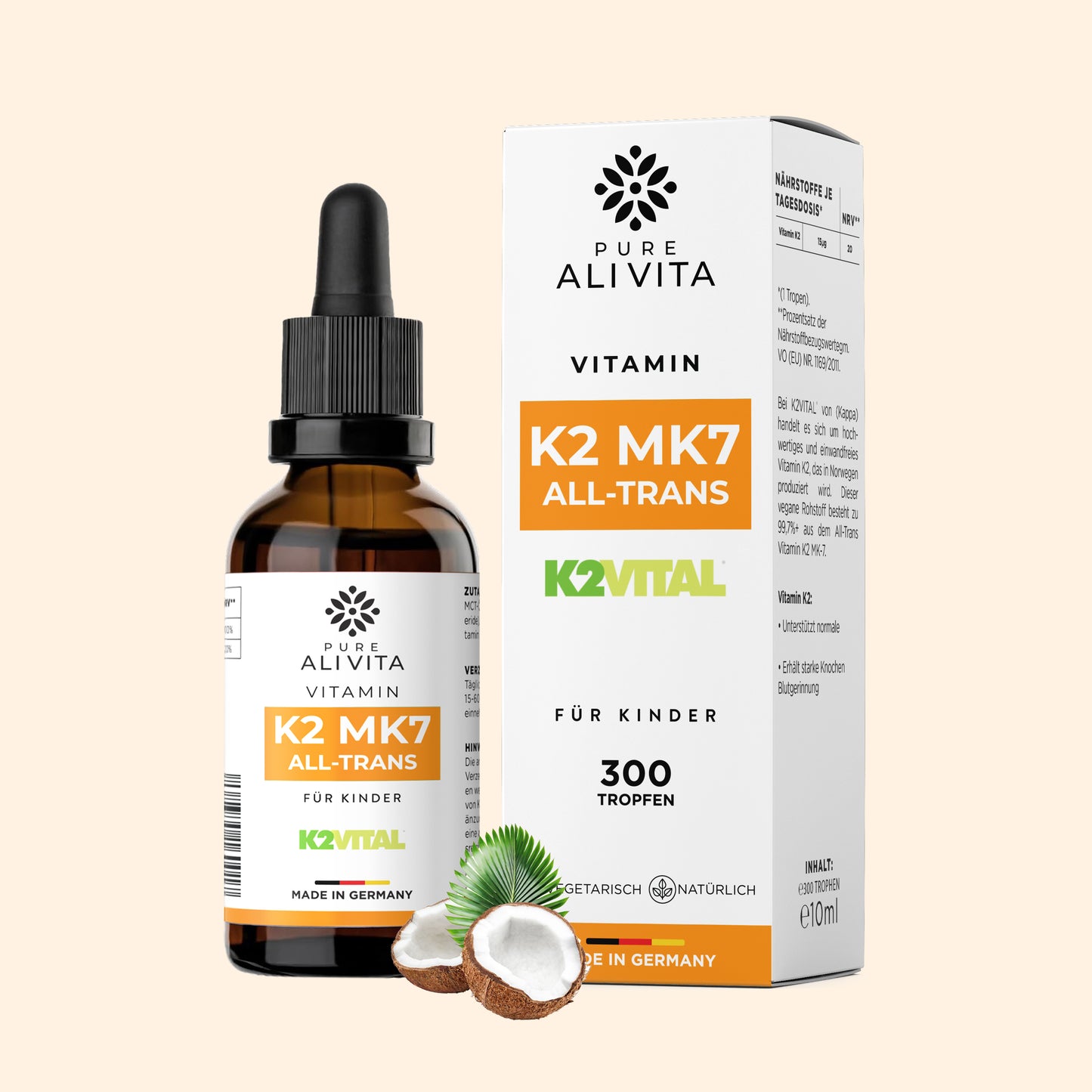 Vitamin K2 MK-7 15mcg - 300 Tropfen (10ml) für Kinder