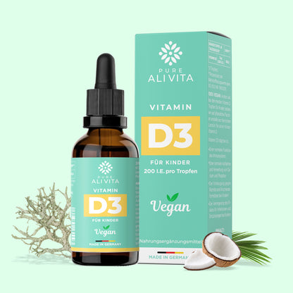 ALIVITA Vitamin D3 Vegan aus Flechten - 10ml Tropfen für Kinder