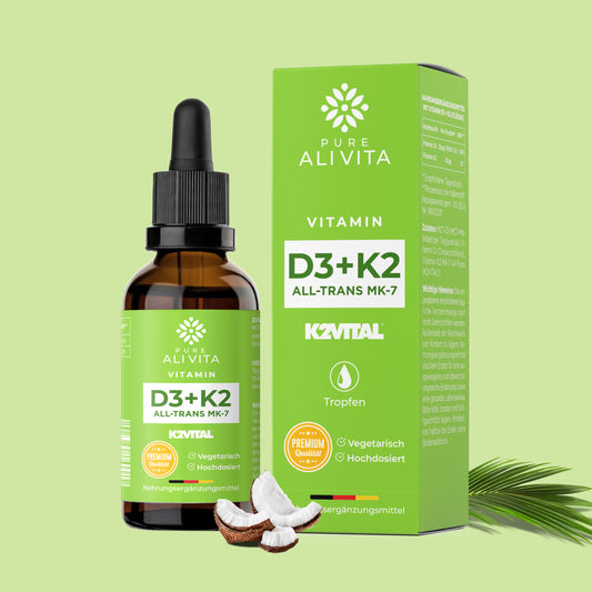 Vitamin D3 + K2 (50ml) - K2VITAL® 99,7% All-Trans - laborgeprüfte 1000 I.E